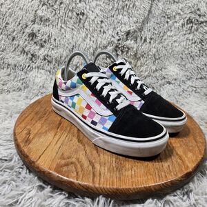 VANS Checkered Multicolor Mens 6 Womens 7.5 Canvas/Suede Skateboard Shoes 721356